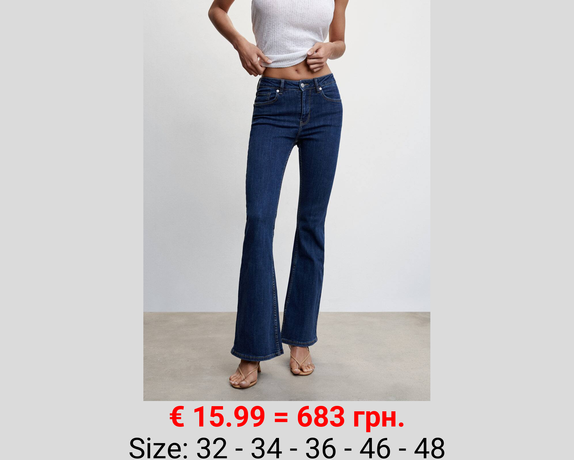 Jeans flare tiro medio