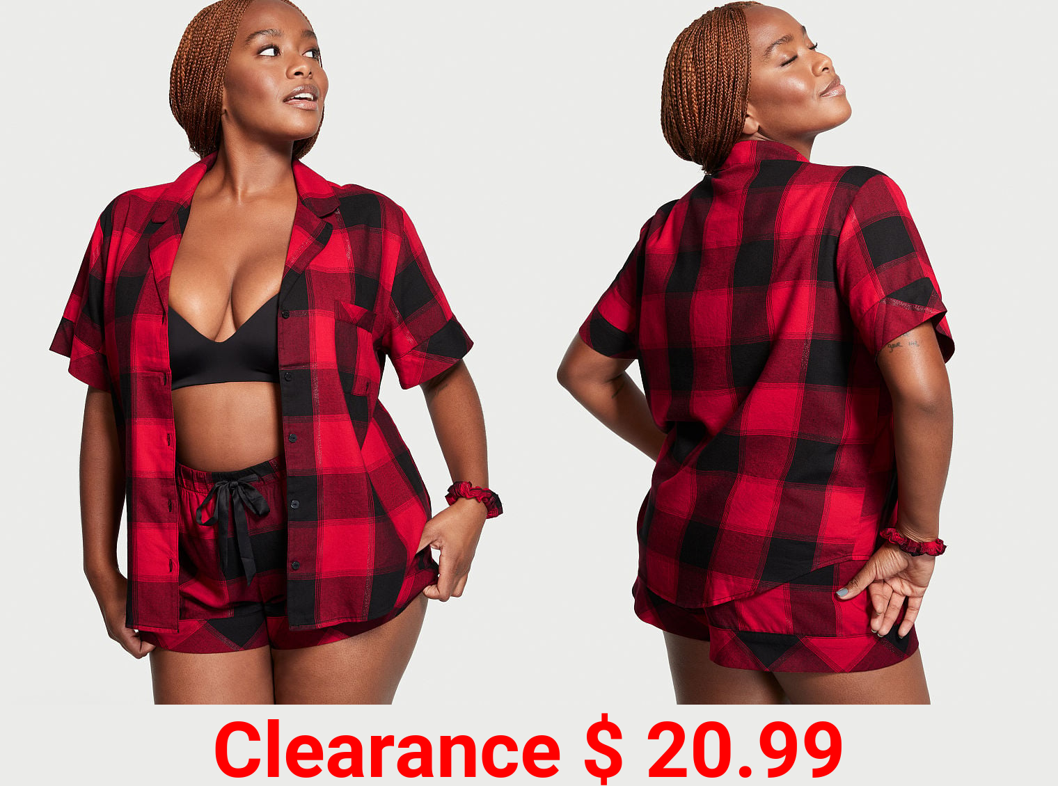 Flannel Short Pajama Set