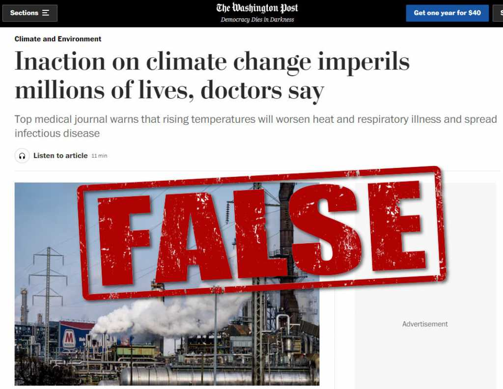 Το ιατρικό περιοδικό Lancet κάνει Ψευδείς ισχυρισμούς για “Αύξηση θανάτων” λόγω της “κλιματικής αλλαγής” – Τα συστημικά μέσα ενημέρωσης απλά τους “καταπίνουν”