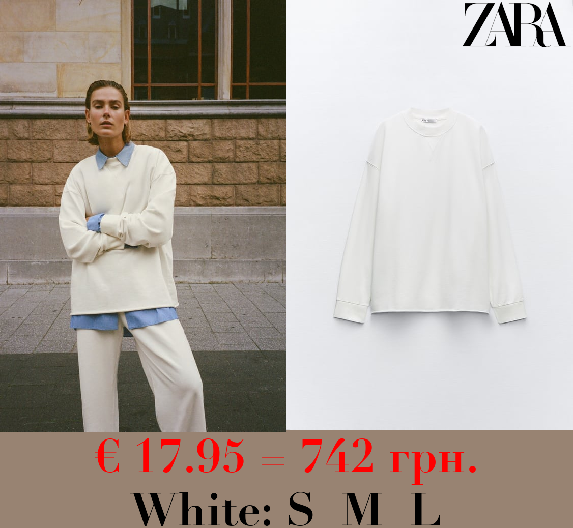 FADED-EFFECT PLUSH SWEATSHIRT