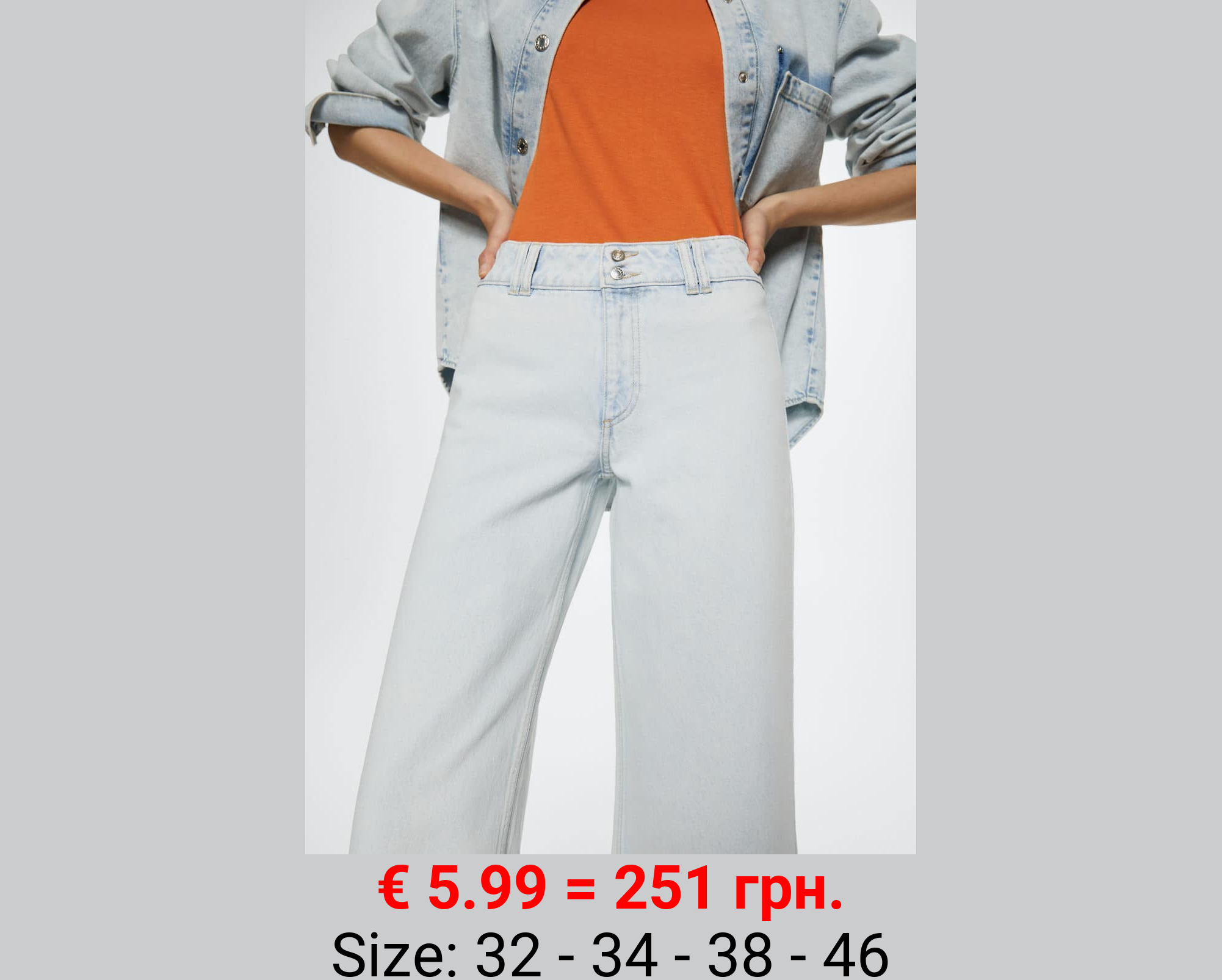 Jeans tiro medio wideleg