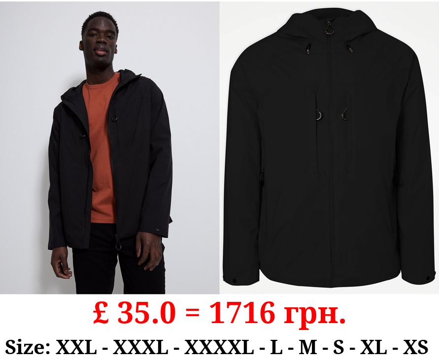 Black Lightweight Hooded Waterproof Jacket