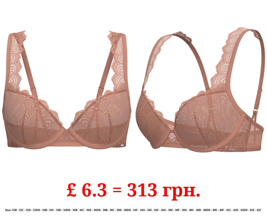 Entice Apricot Scallop Non Padded Lace Bra