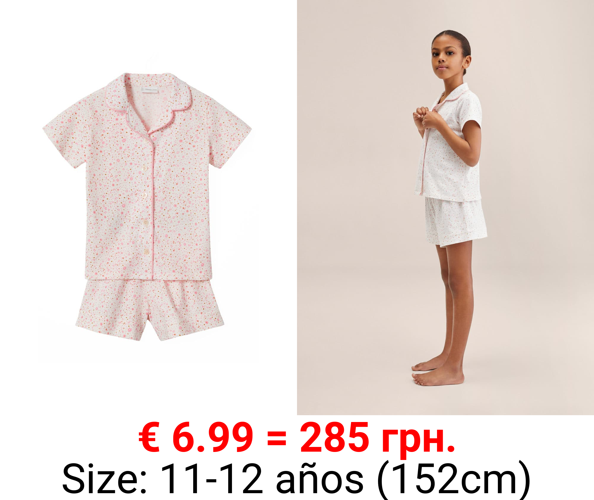 pijama corto estampado