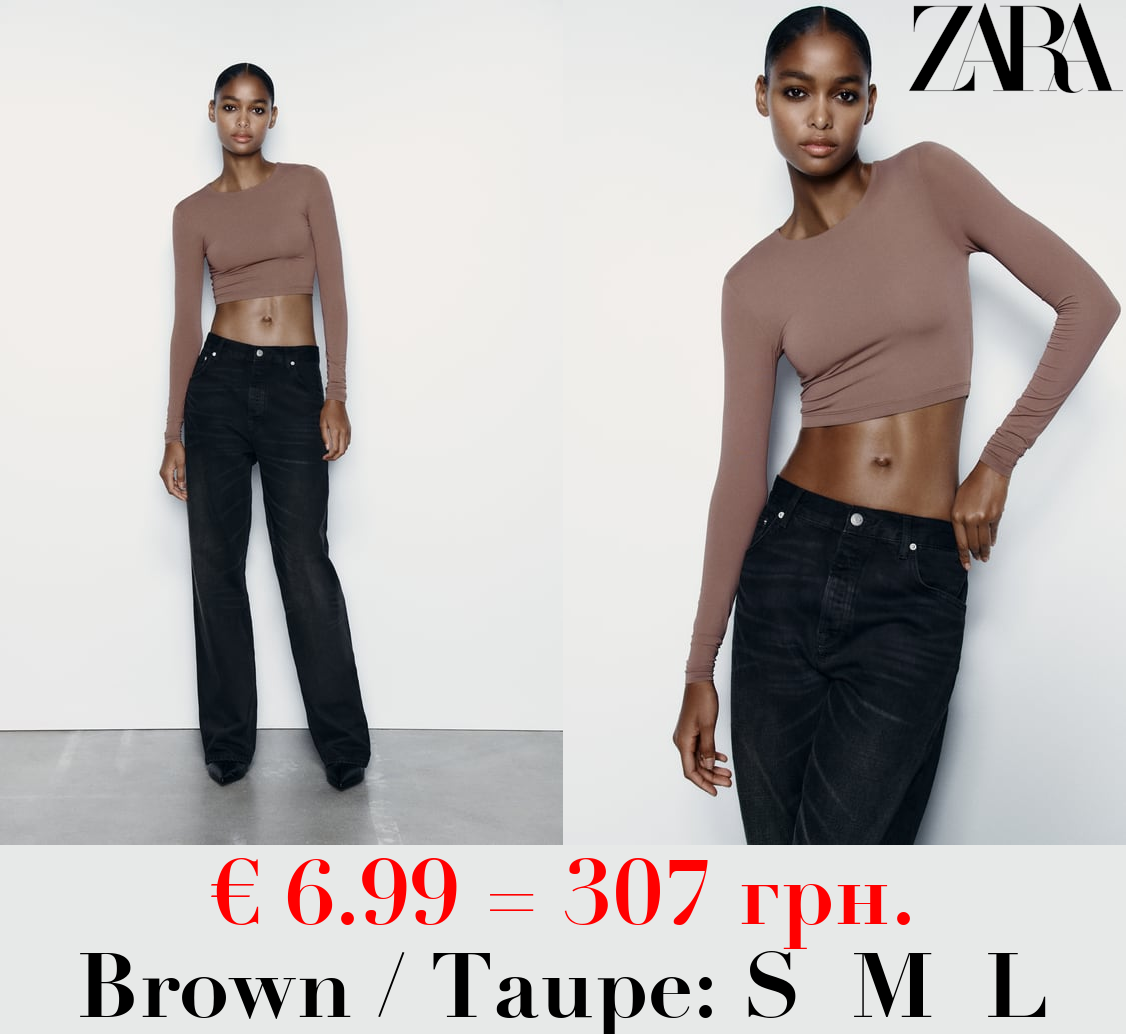 CROPPED POLYAMIDE T-SHIRT