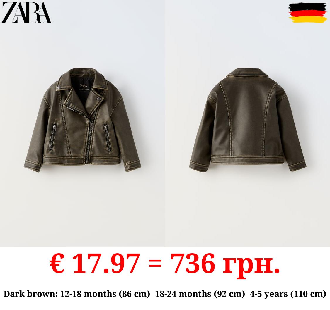 FADED-EFFECT BIKER JACKET