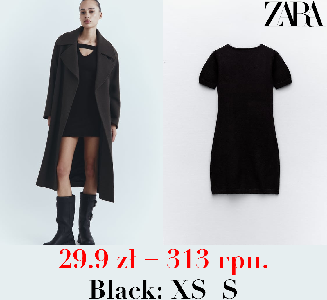 SHORT SLEEVE KNIT DRESS