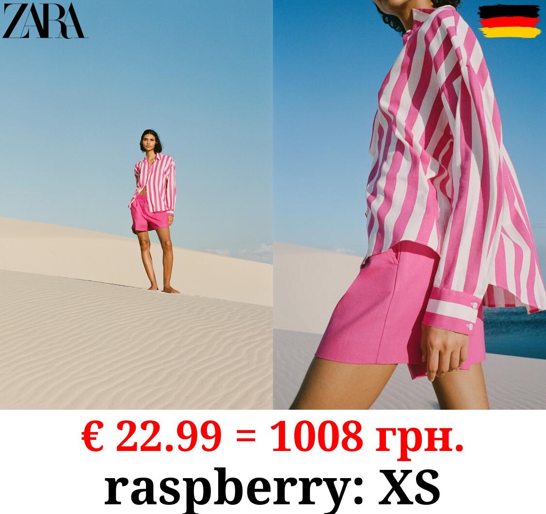 STRIPED LINEN BLEND SHIRT