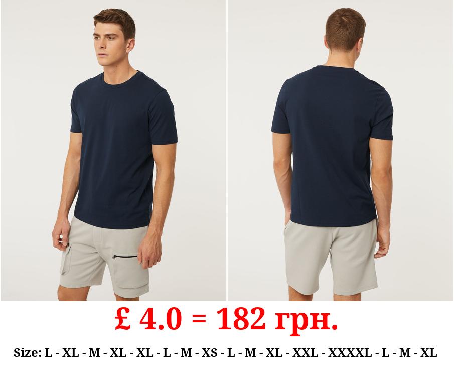 Navy Crew Neck Jersey T-Shirt