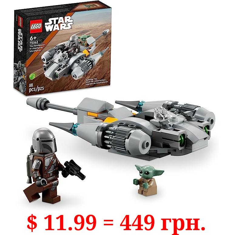 LEGO Star Wars The Mandalorian’s N-1 Starfighter Microfighter 75363 Building Toy Set for Kids Aged 6 and Up with Mando and Grogu 'Baby Yoda' Minifigures, Fun Gift Idea for Action Play