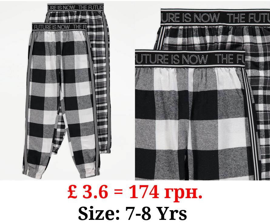 Grey Checked Lounge Bottoms 2 Pack