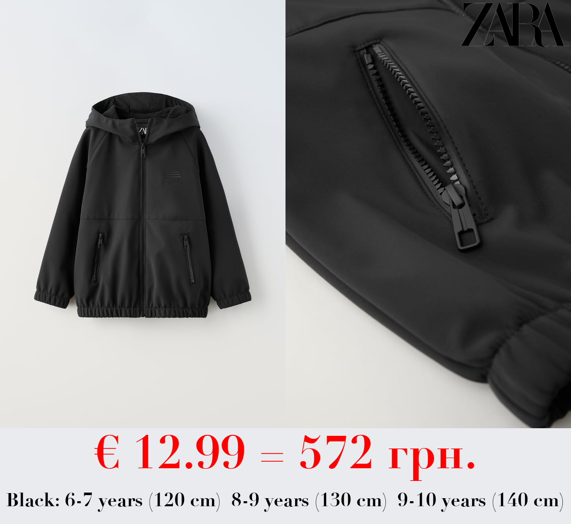 WATER-REPELLENT SOFT SHELL HOODED JACKET