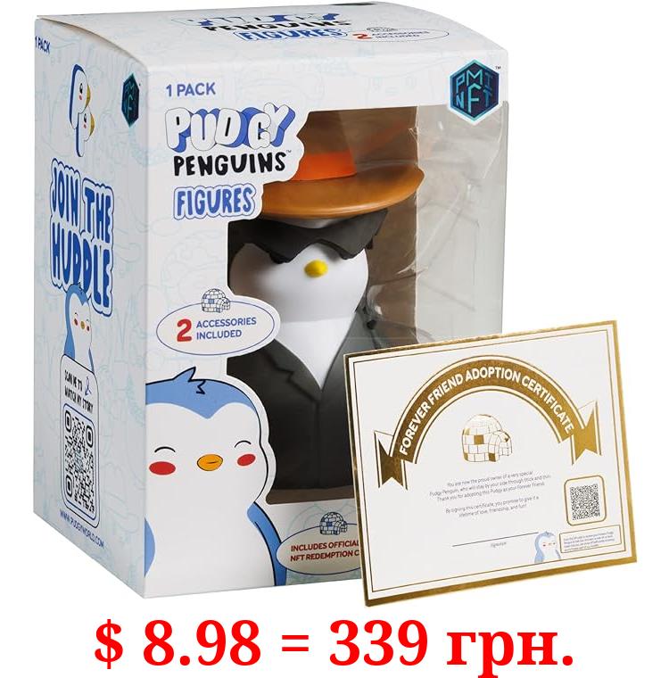Pudgy Penguins Figures- Adopt Your New Forever Friend with Interchangeable Accessories. with 4 Different Penguin Designs, Each Comes Complete with a Redeemable Digital Experience Code