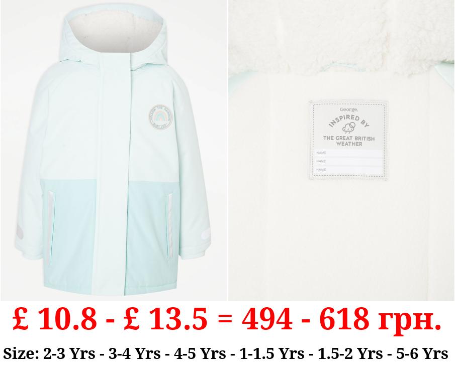 Blue Lightweight Hooded Rain Jacket