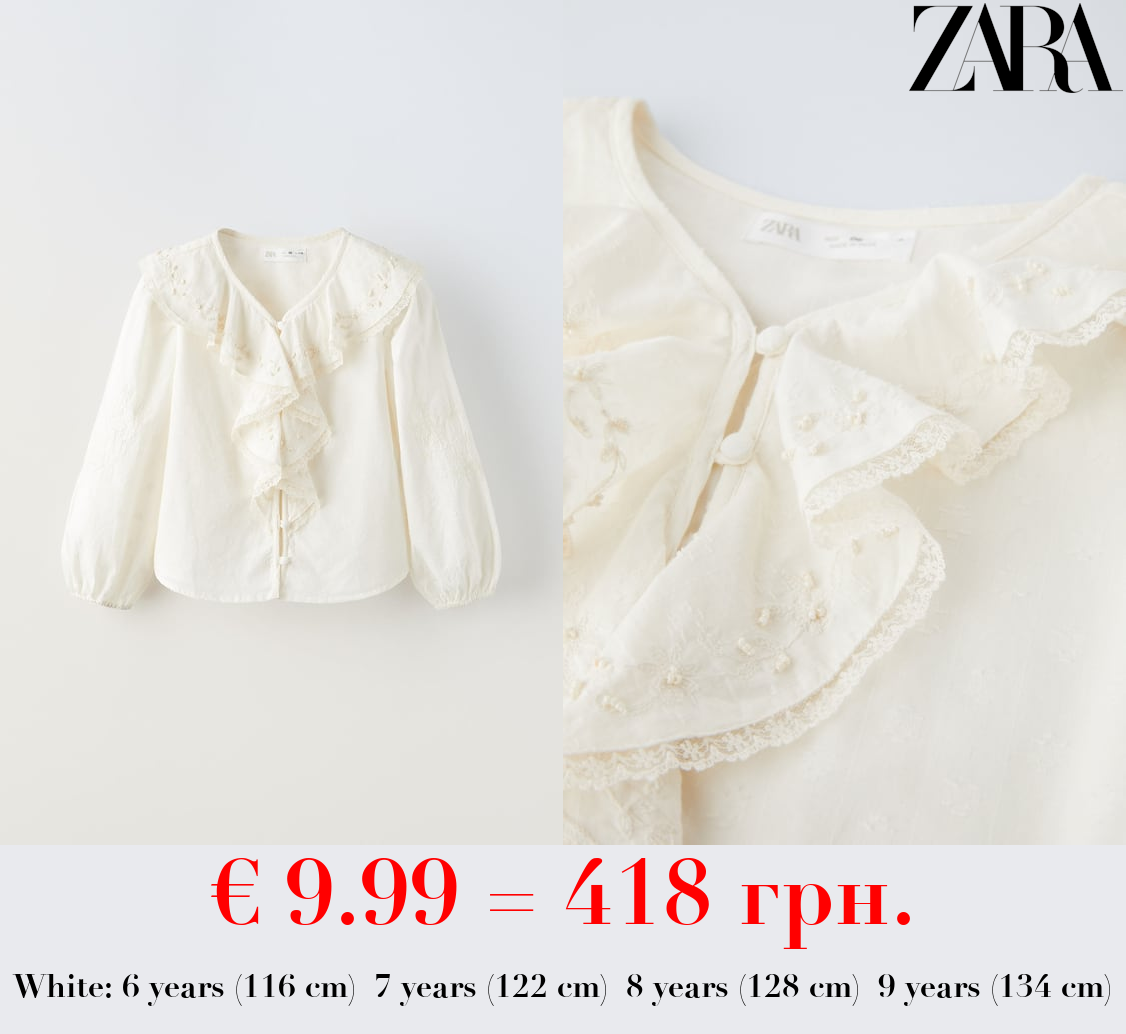 EMBROIDERED RUFFLED SHIRT