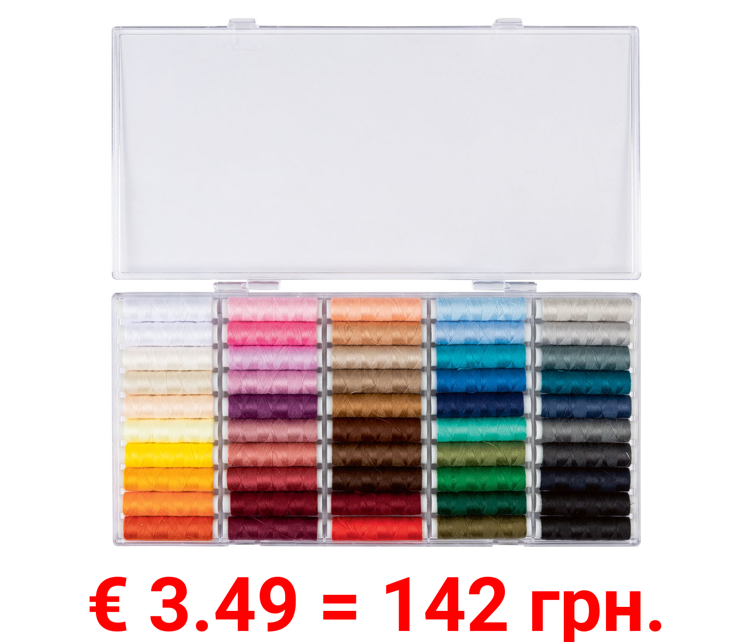 crelando Nähgarn-Sortiment, 50 Stück, 100 % Polyester