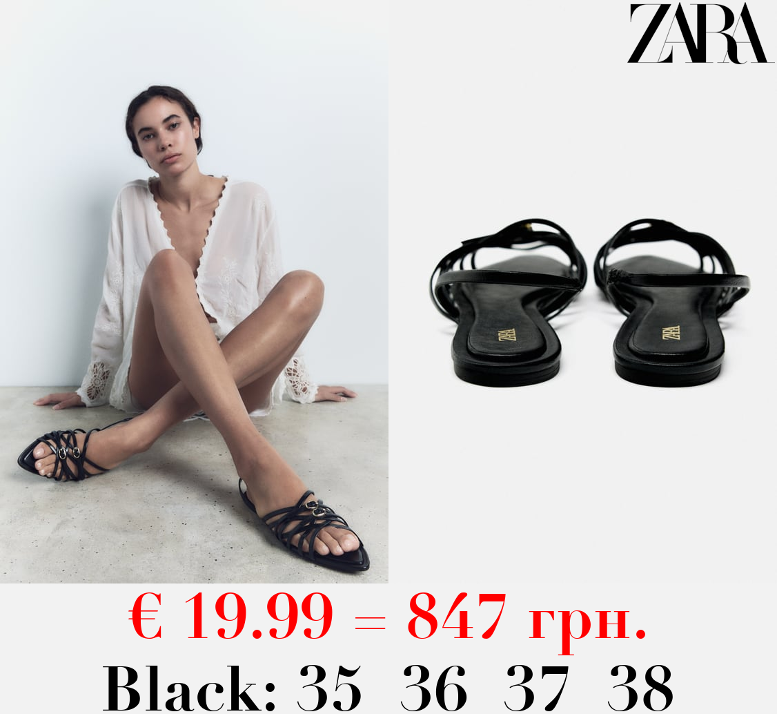 CROSSED STRAP FLAT SANDALS