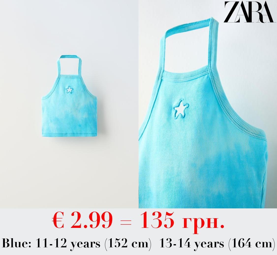 TIE-DYE TOP WITH CUT-OUT DETAIL