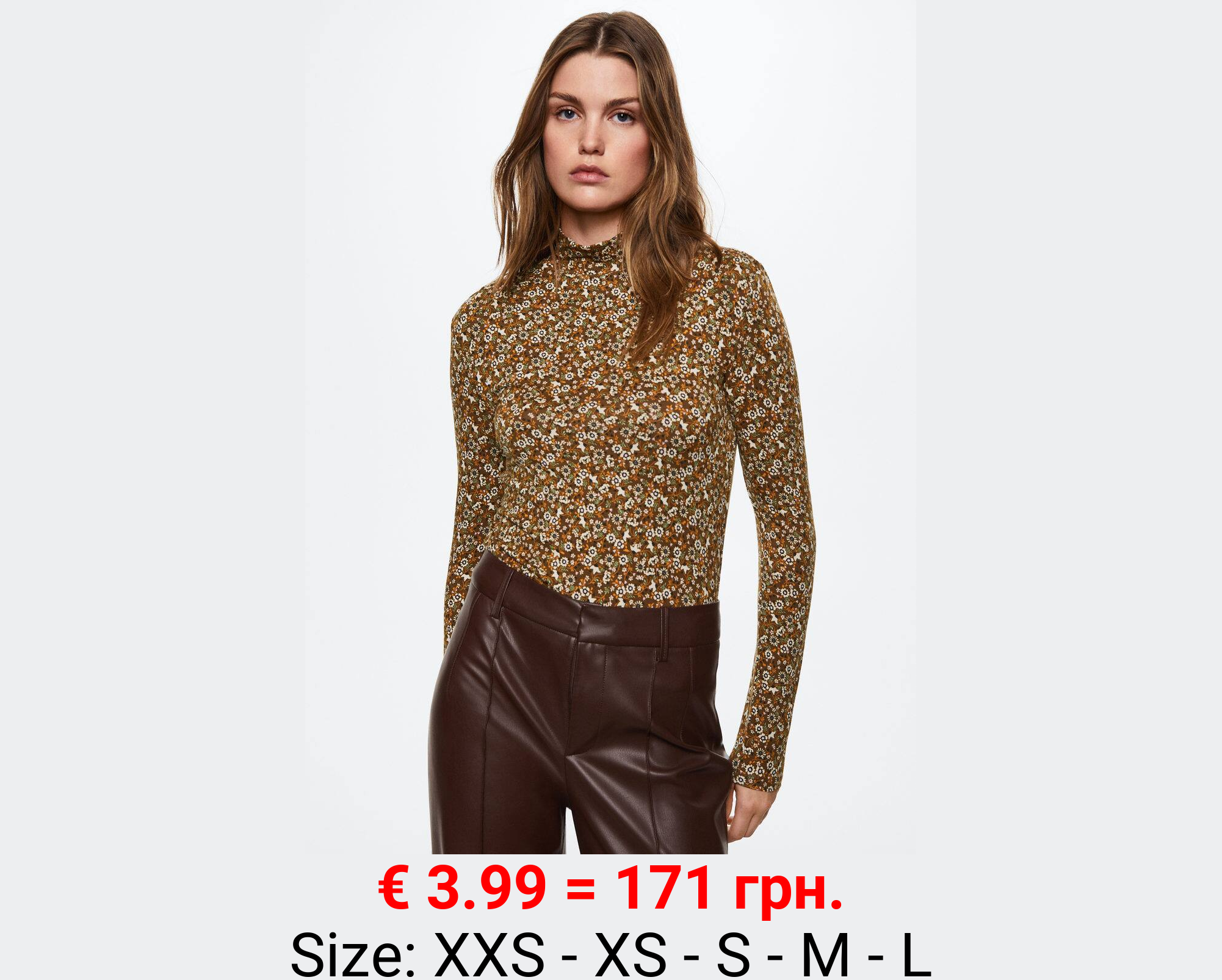 Camiseta manga larga cuello alto