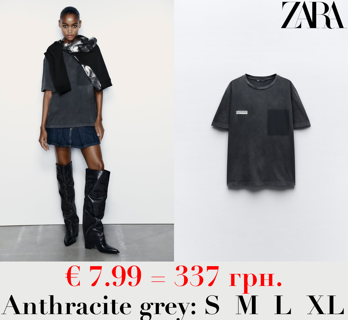 FADED T-SHIRT WITH POCKET EFFECT