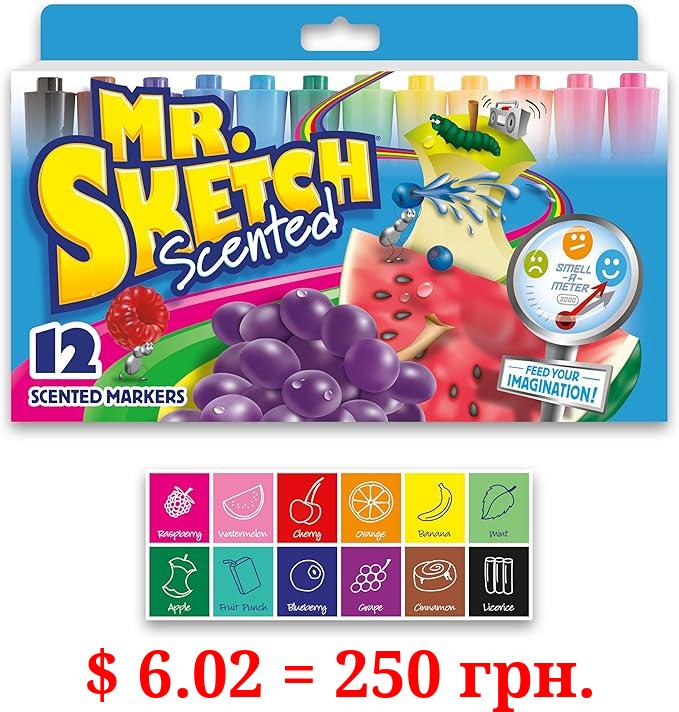 Mr. Sketch Scented Markers, Chisel Tip, Assorted Colors, 12 Count