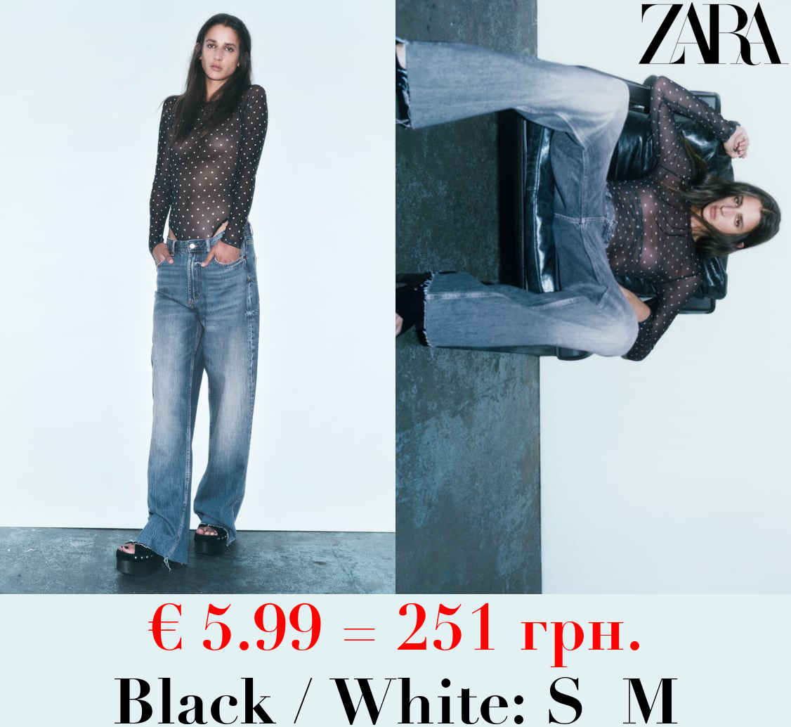 PRINTED TULLE BODYSUIT