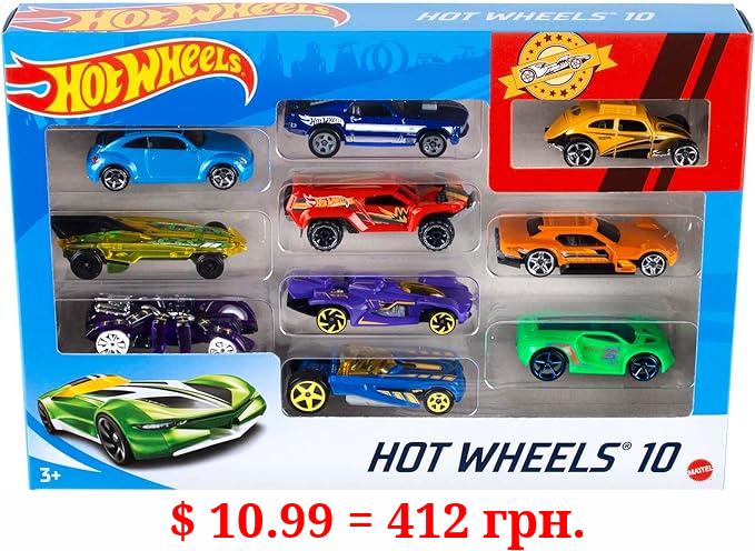 Hot Wheels Set of 10 1:64 Scale Toy Trucks and Cars for Kids and Collectors, Styles May Vary (Amazon Exclusive)
