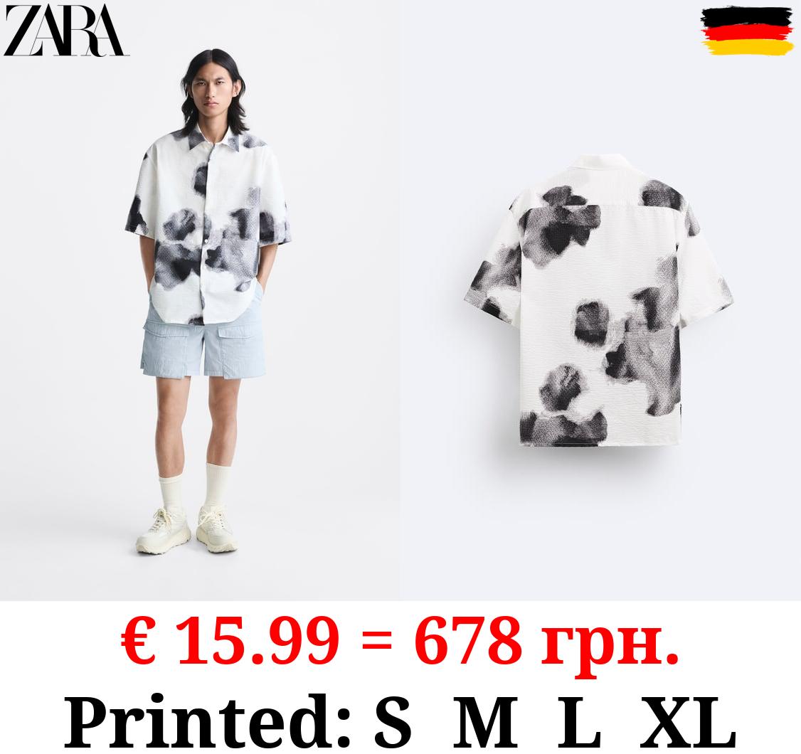 TEXTURED SHIRT WITH PRINT