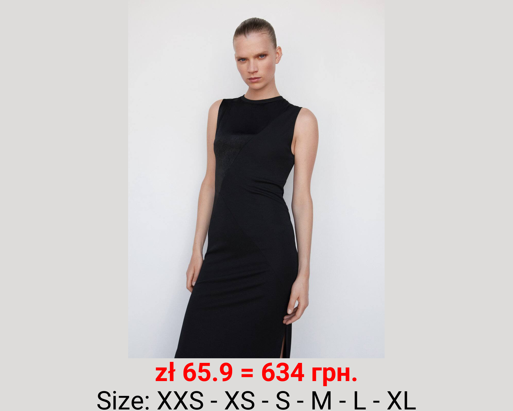 Vestido panel satinado