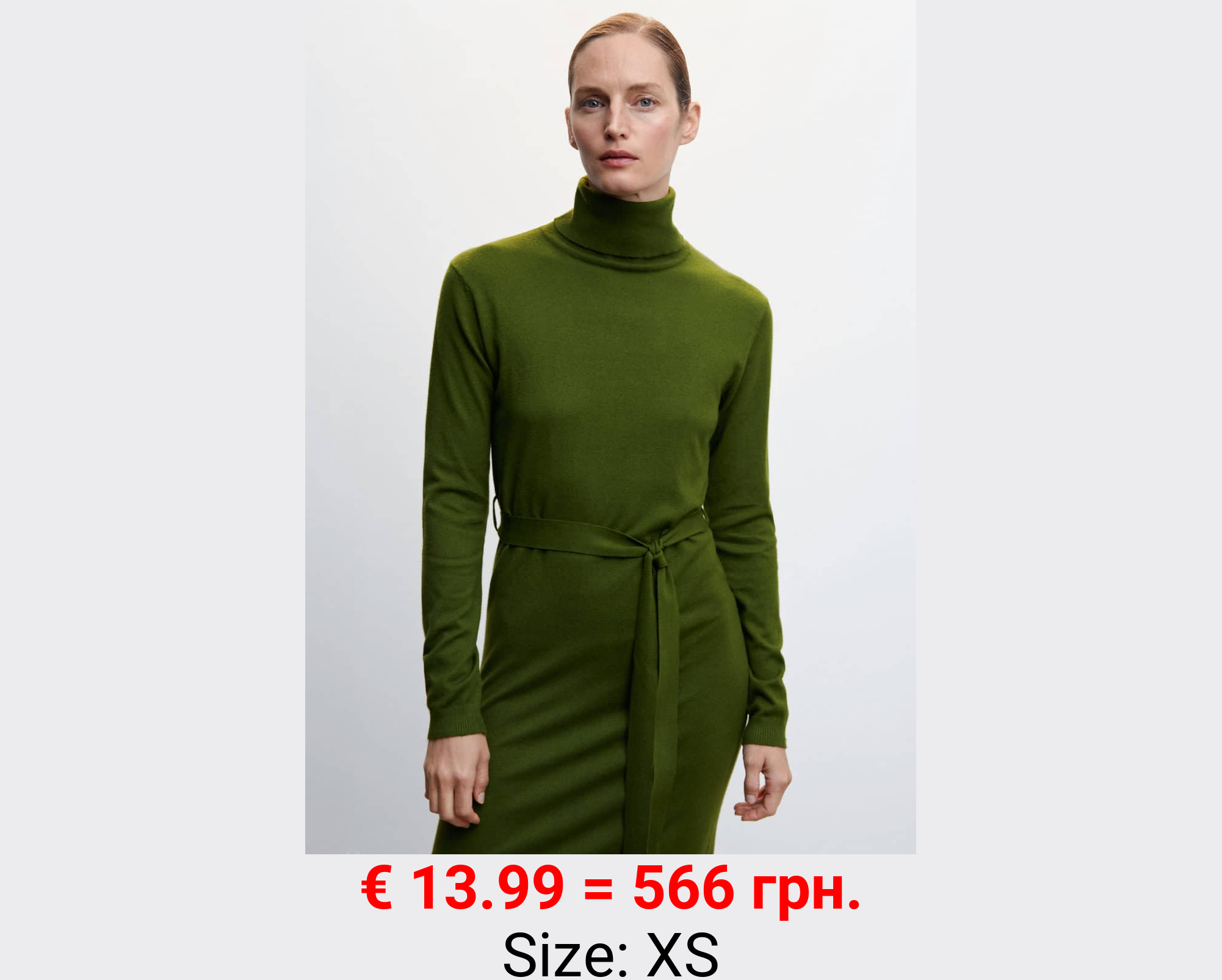 Vestido punto cuello vuelto