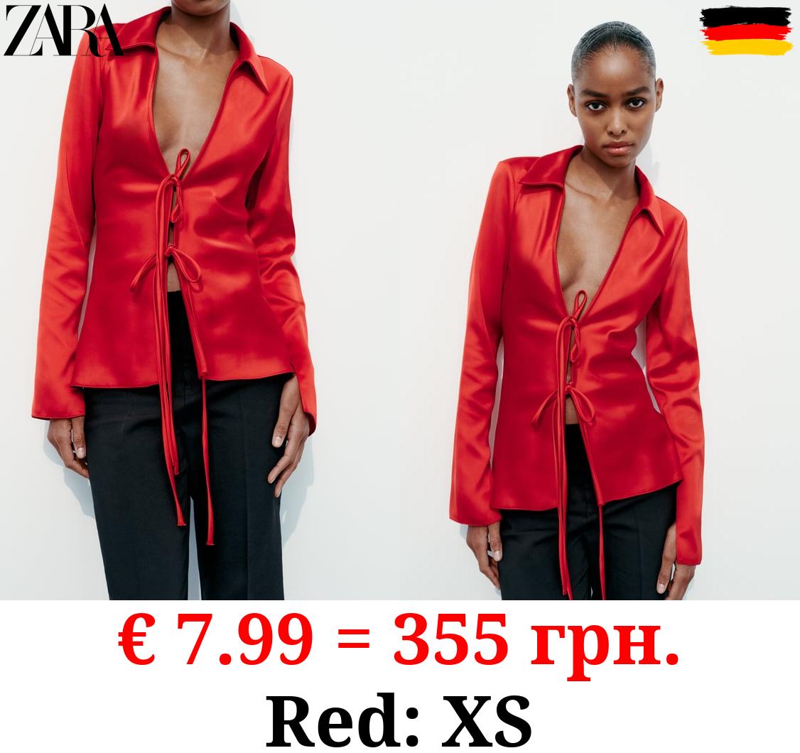 SATIN SHIRT WITH BOWS