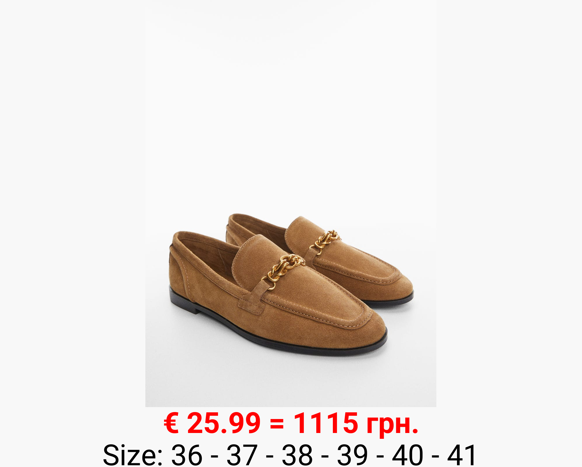 Mocasín cadenas piel