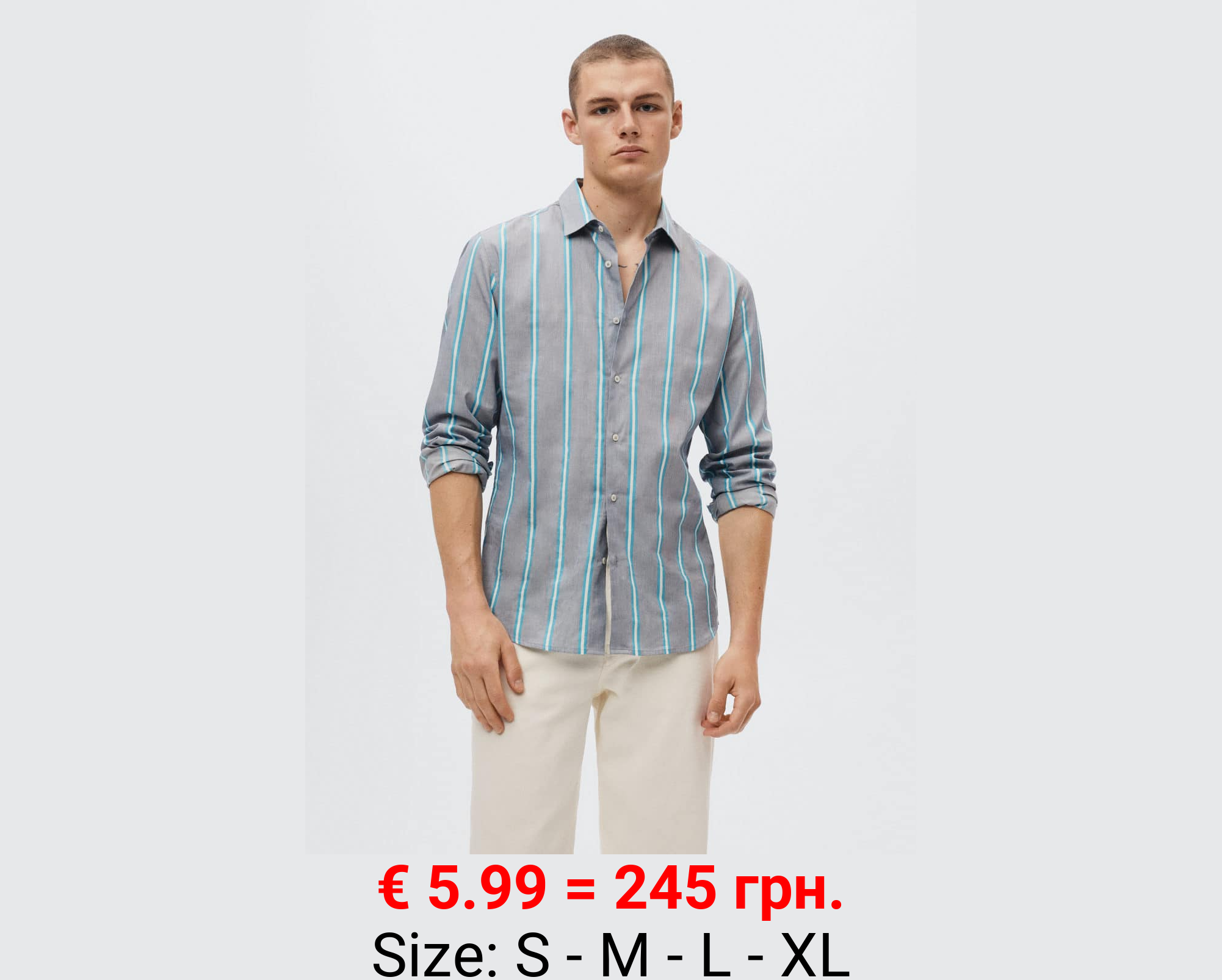 Camisa slim fit algodón rayas