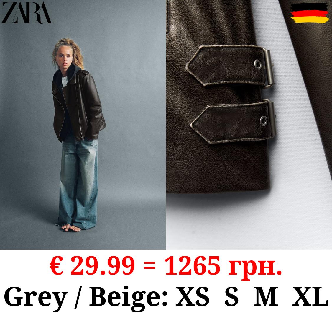 FAUX LEATHER BIKER JACKET