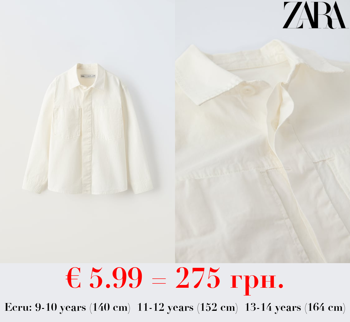 TRUE NEUTRALS POPLIN SHIRT WITH POCKET