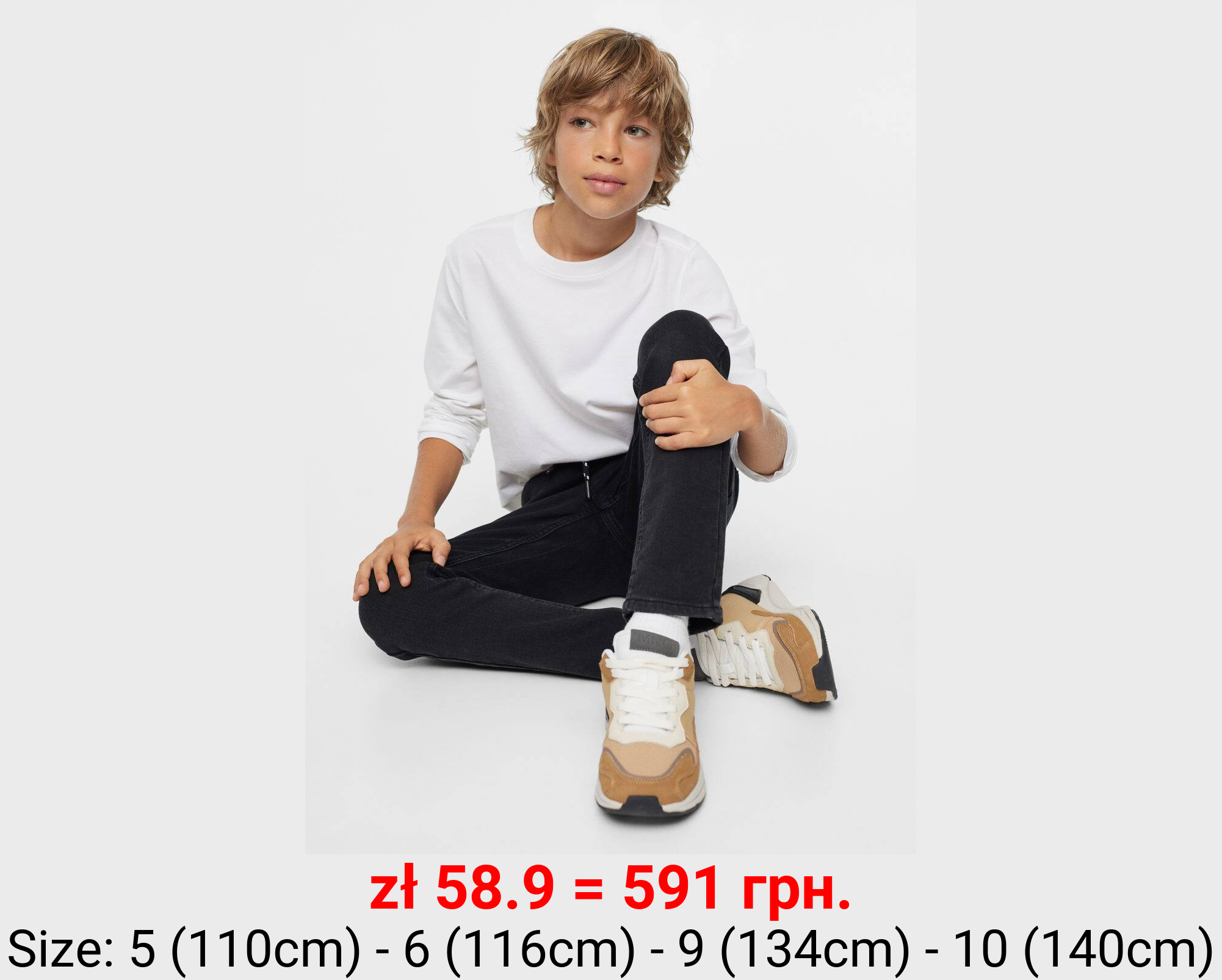 Jeans cintura elástica cordón