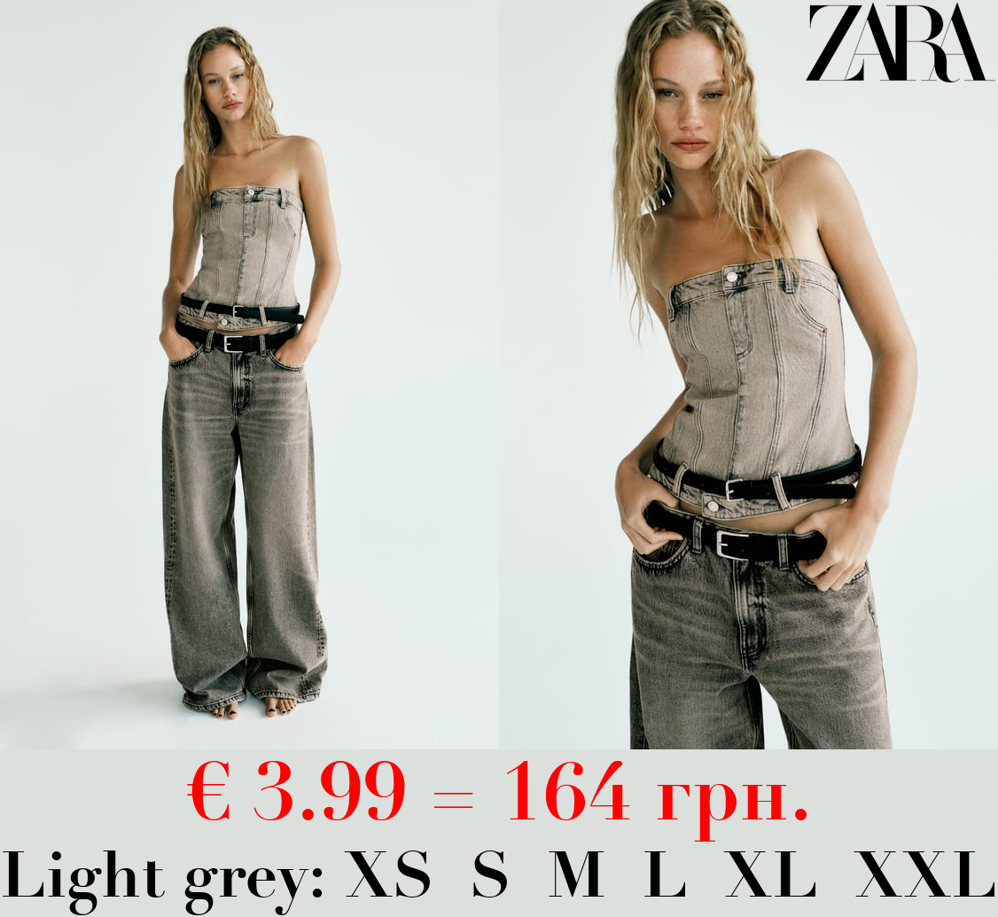 DENIM TRF CORSETRY-INSPIRED TOP