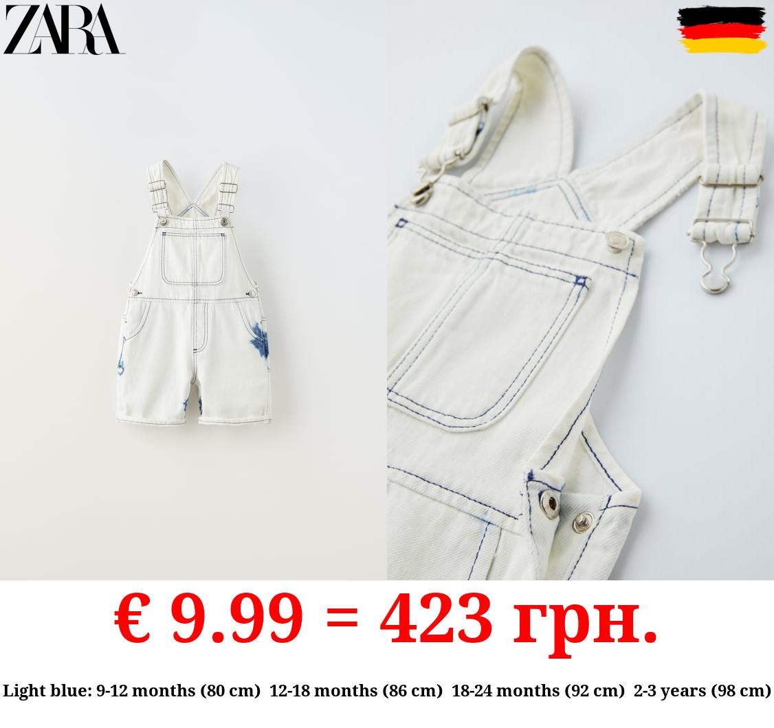 SPECKLED DENIM DUNGAREES