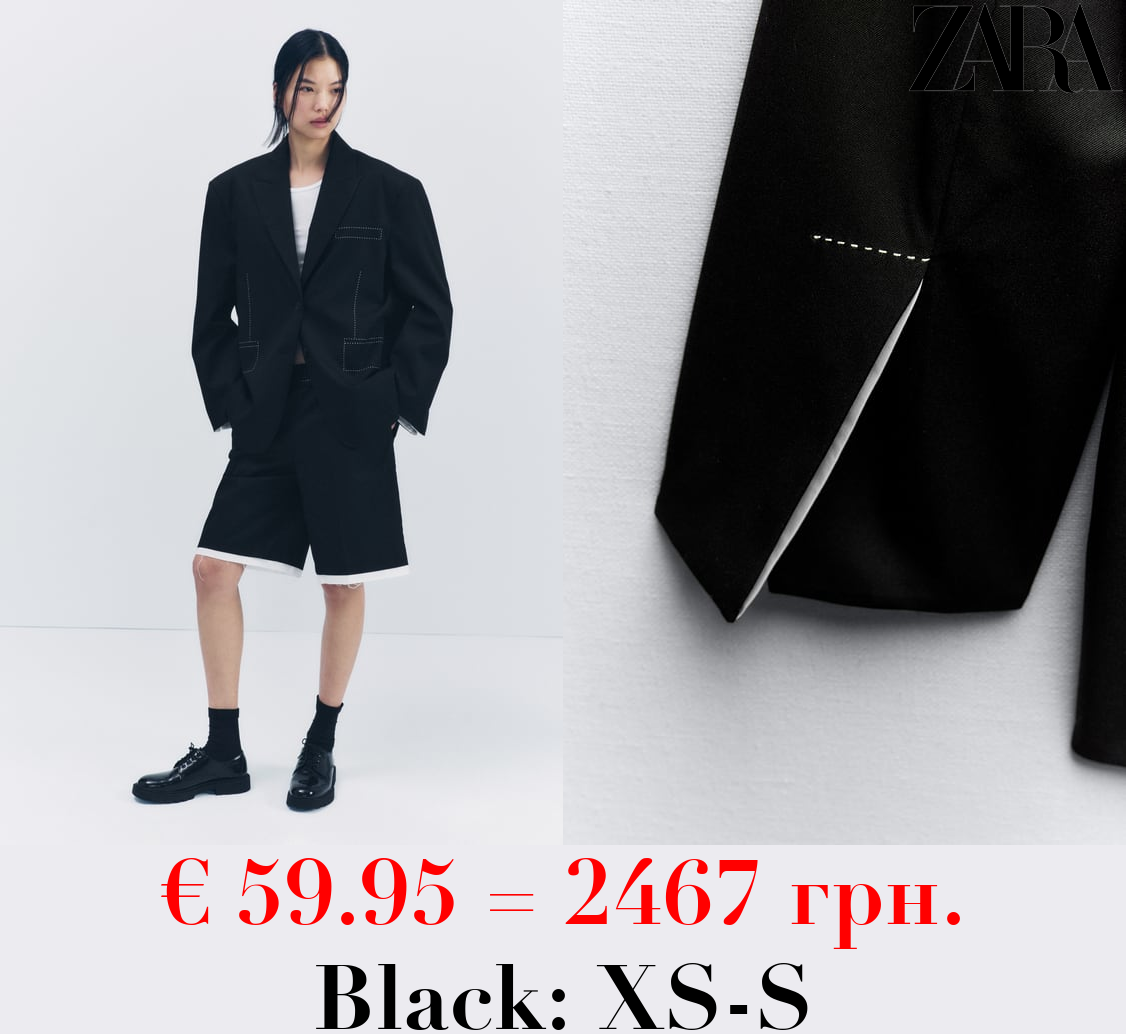 OVERSIZE BLAZER WITH TOPSTITCHING