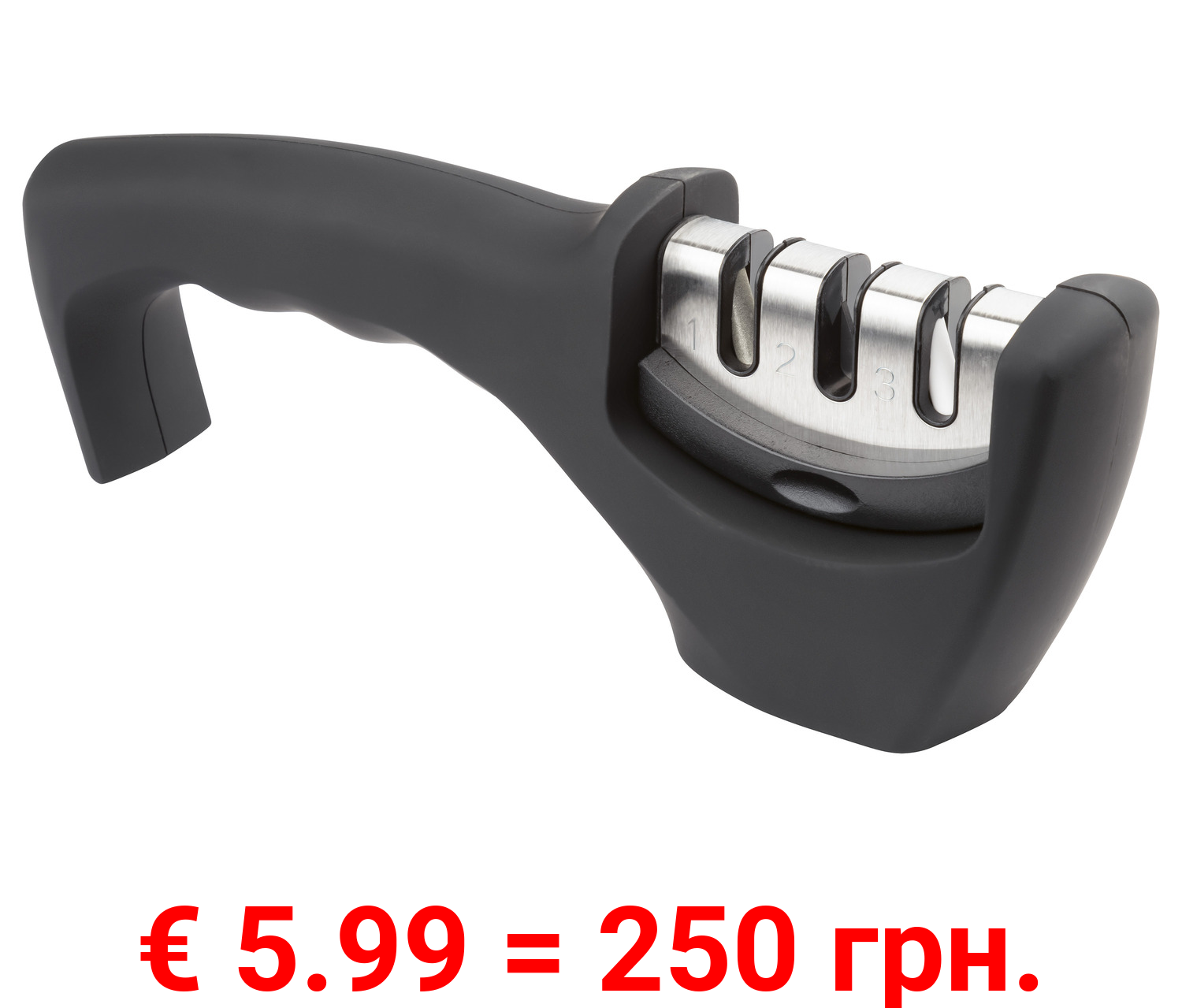 ERNESTO® Messerschärfer, 3-stufig, mit Soft-Touch-Griff