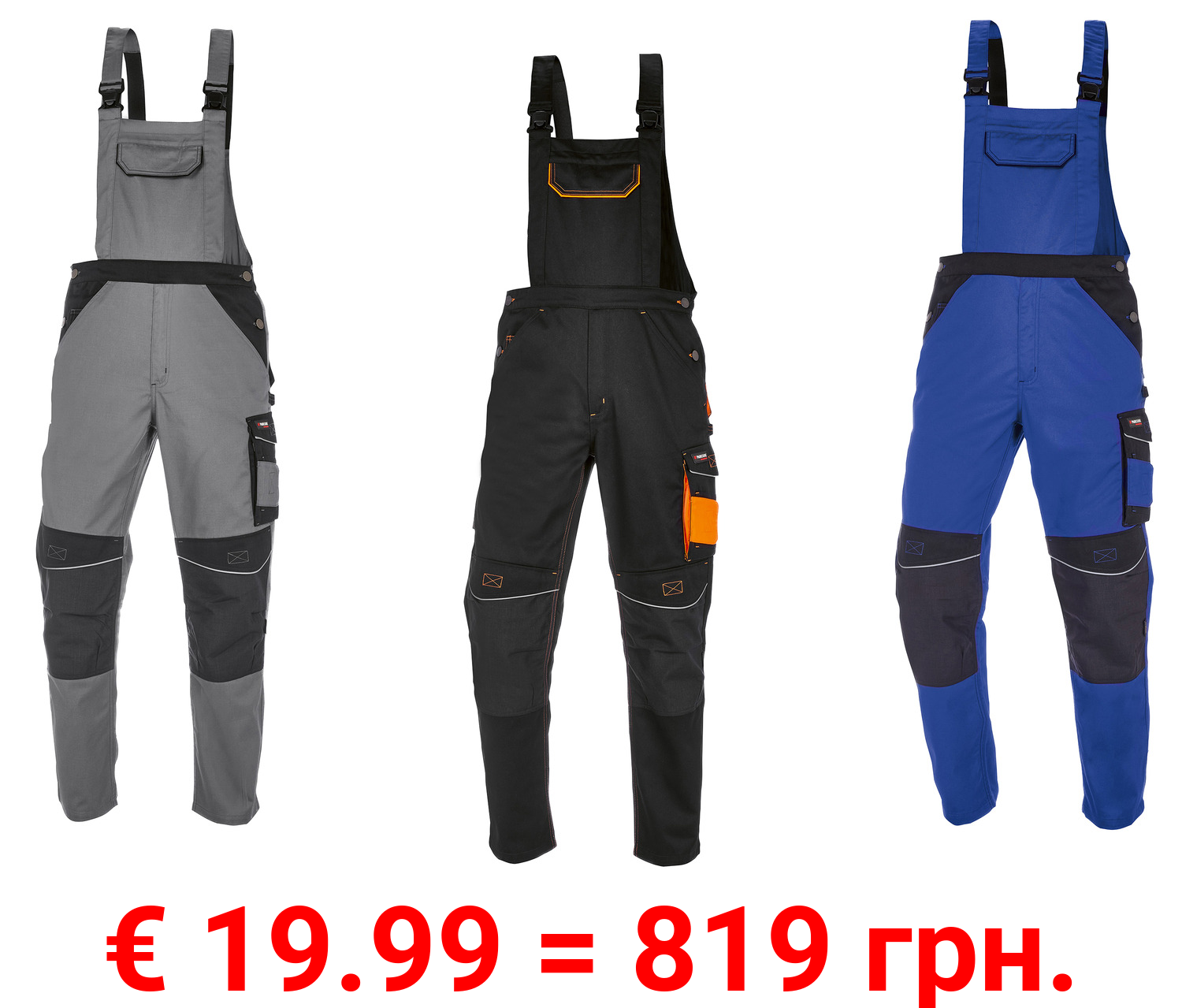 PARKSIDE PERFORMANCE® Herren Arbeitslatzhose mit Schulterträgern