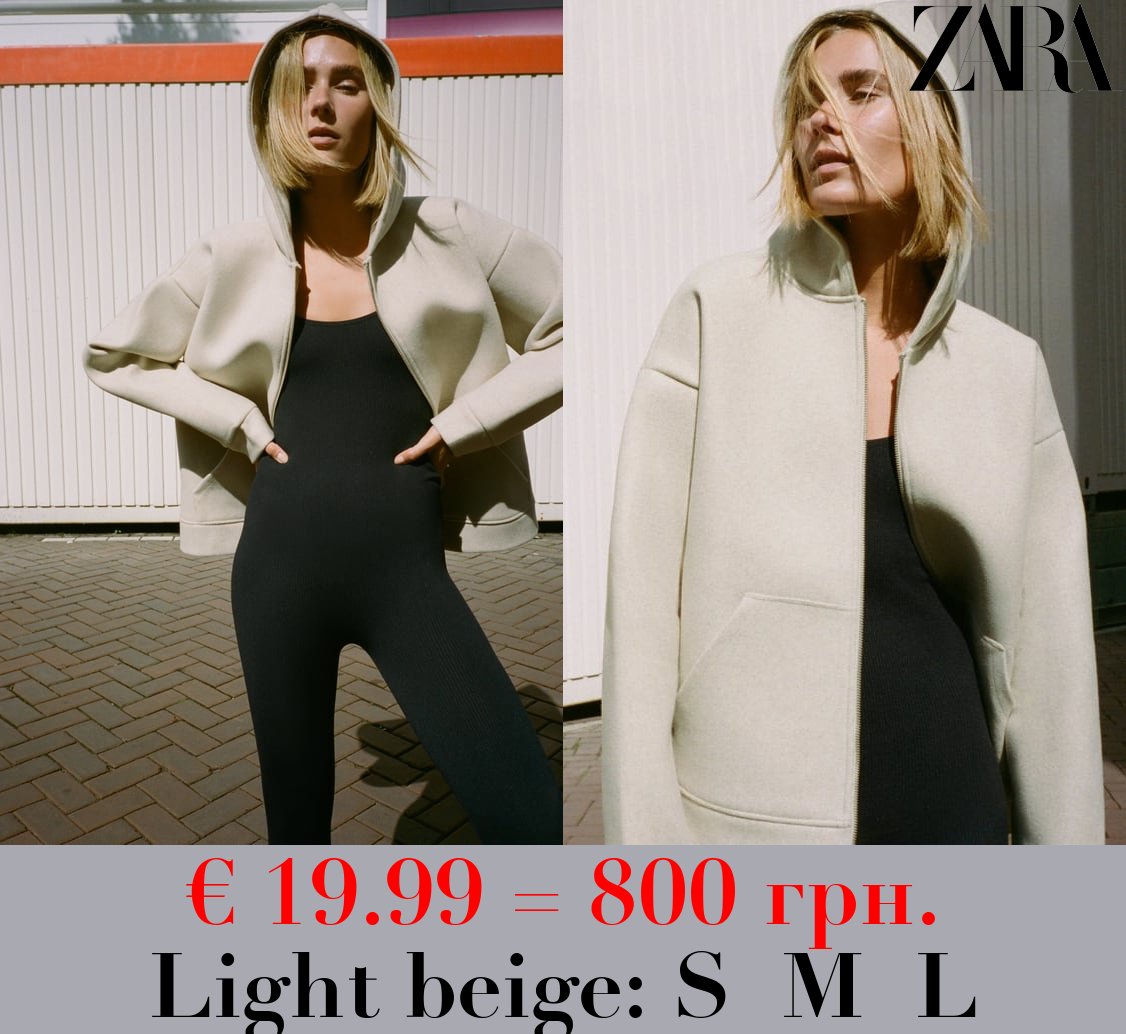 SOFT NEOPRENE-EFFECT BOMBER JACKET