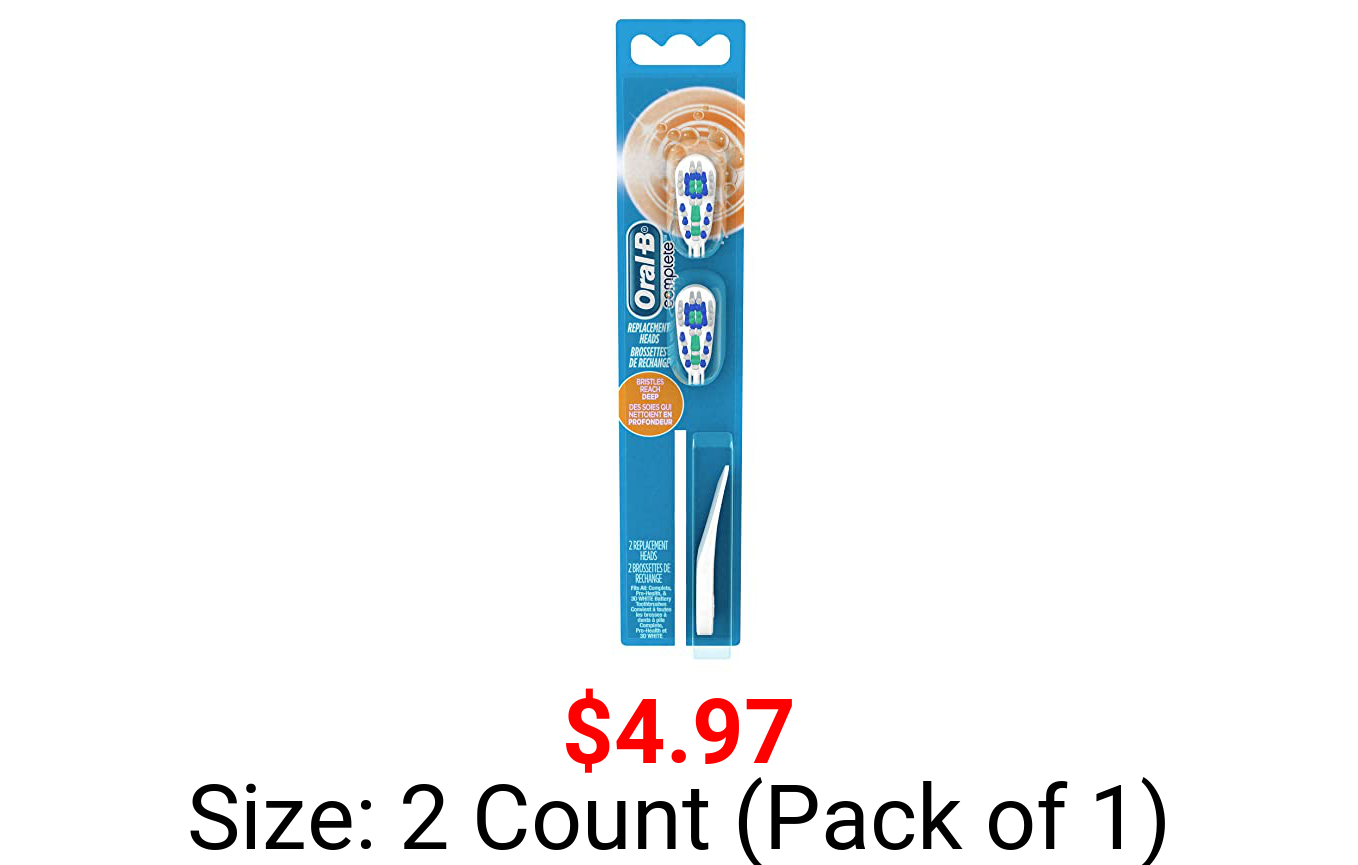 Oral-B Complete Electric Toothbrush Replacement Brush Heads Refill Soft Bristles, 2 Count