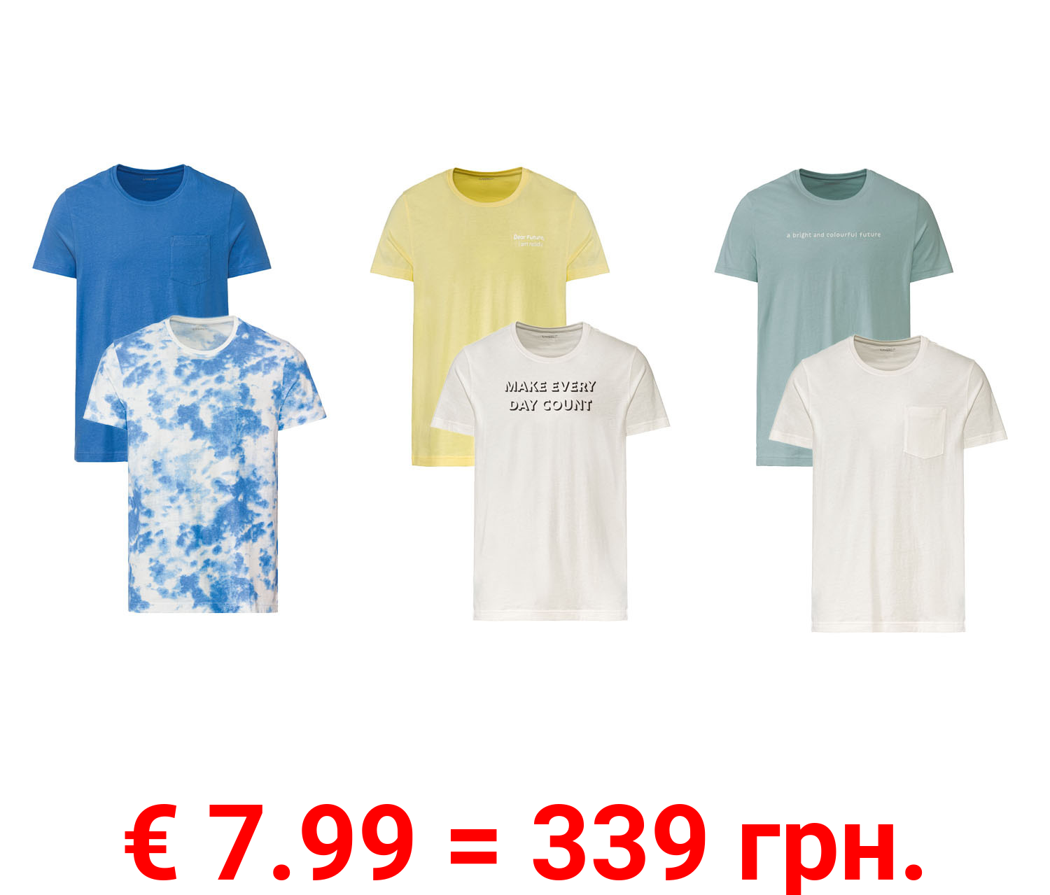 LIVERGY® Herren T-Shirt, 2 Stück, körpernah geschnitten, mit Rundhalsausschnitt