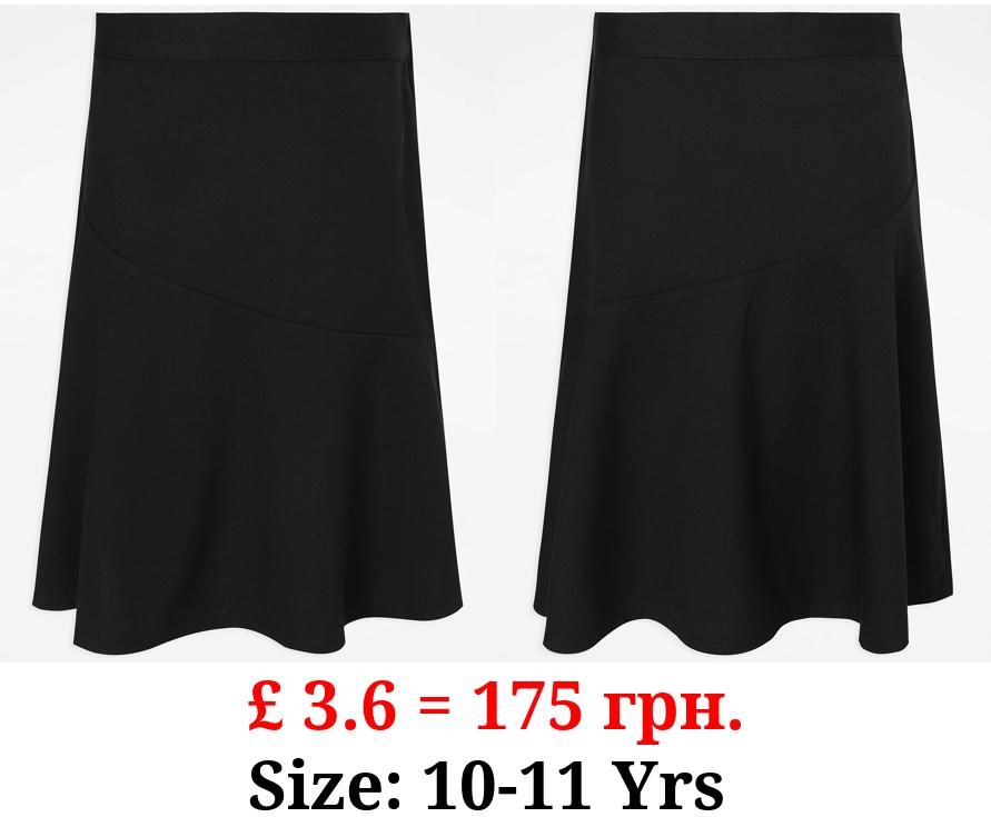 Senior Girls Black School Skater Skirt