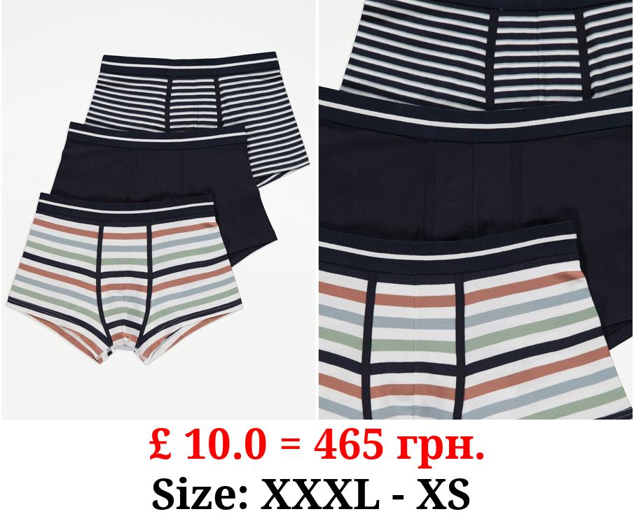 Striped Hipster Trunks 3 Pack