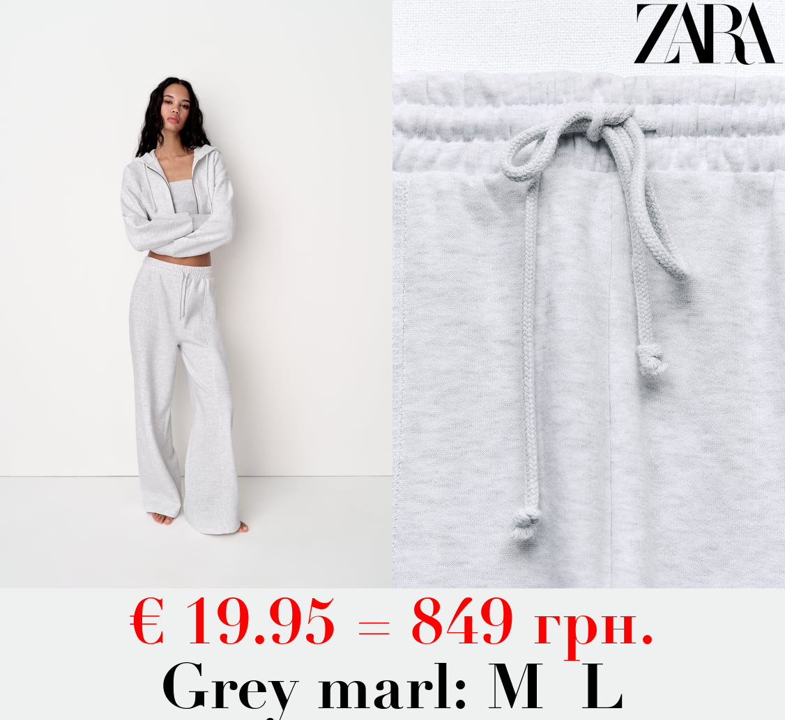 PLUSH WIDE-LEG JOGGER TROUSERS