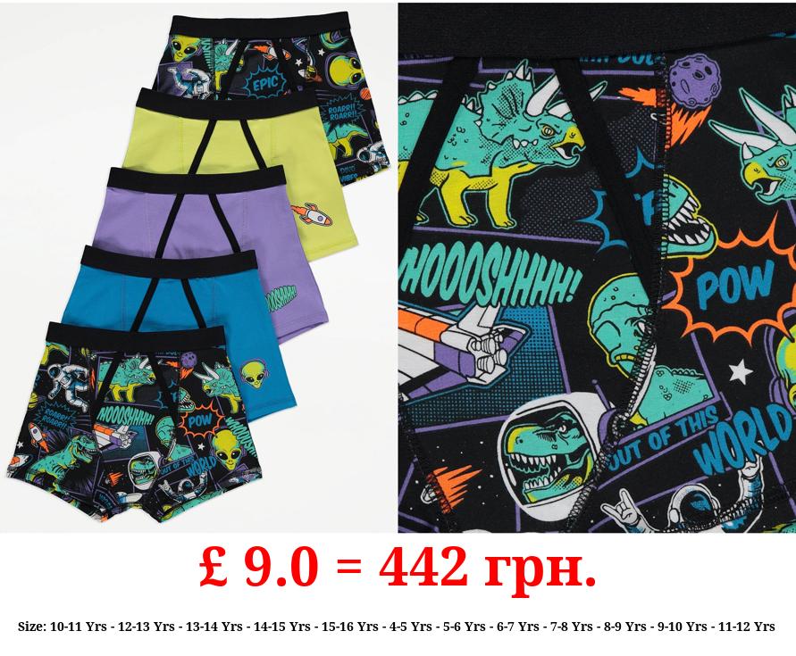Alien Space Dinosaur Trunks 5 Pack