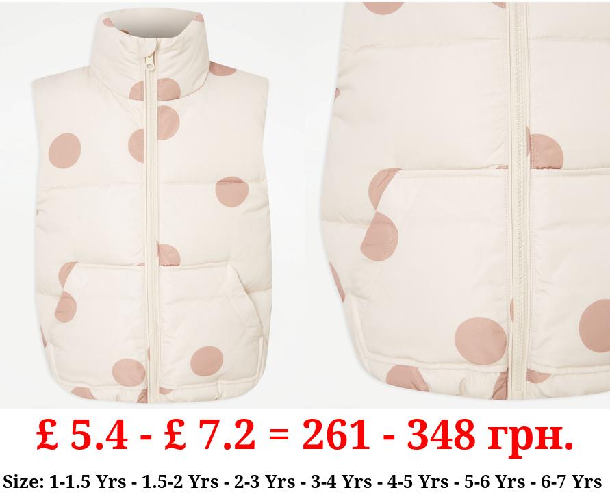 Tan Spot Padded Gilet
