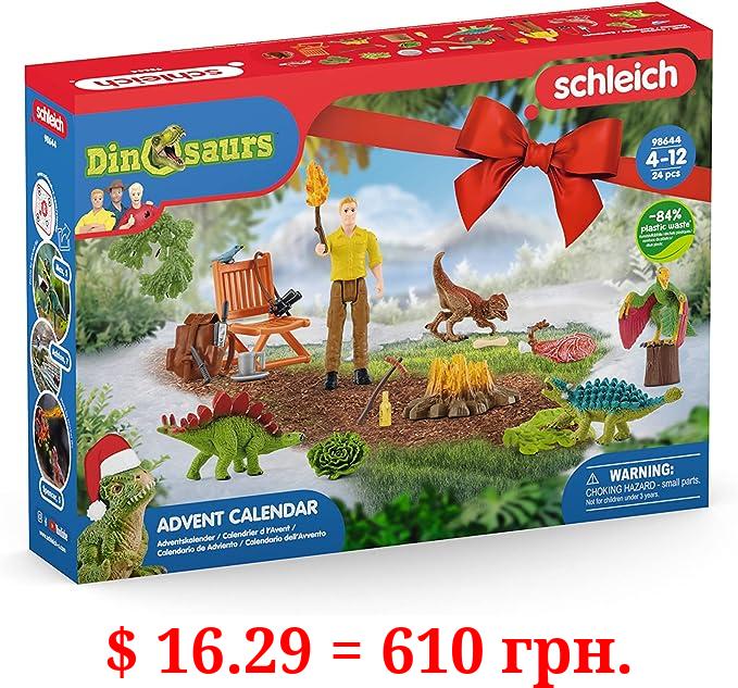 Schleich Dinosaurs 24-Piece Playset for Boys and Girls Ages 4+, Dinosaurs Advent Calendar 2022, Multicolor